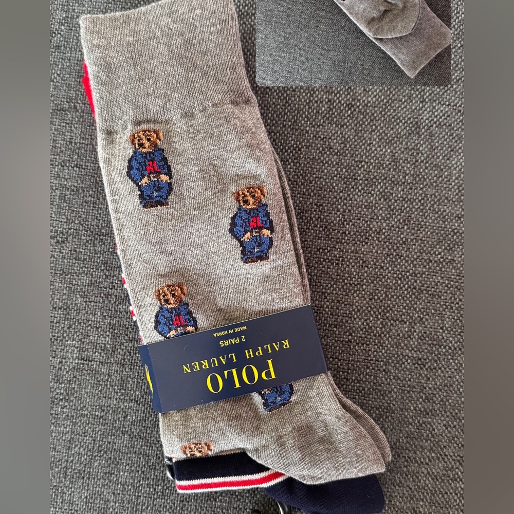 POLO RALPH LAUREN Men's Tossed Denim Bear Slack Socks, 2-Pack